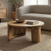 masuta de cafea Masă de cafea Orban cu funcție decorativă, Stil Natural, Lemn masiv de mango, 80x45cm