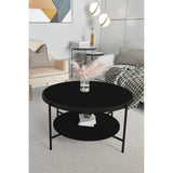 Masă de cafea Oslo Mirosa, pin antic, negru, fume-alb, 57x57x12 cm - Negru
