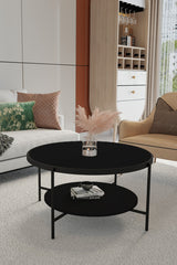 Masă de cafea Oslo Mirosa, pin antic, negru, fume-alb, 57x57x12 cm - Negru