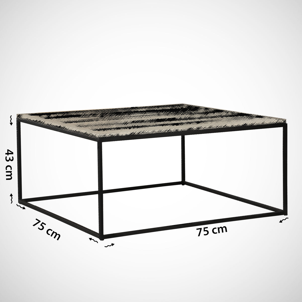 Masă de cafea Poli Comforty, stejar - nuc, 75x75x43 cm - Caucasian Oak