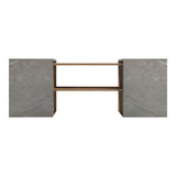 Masa de cafea polimorfa Morfi, 3 bucati, de marmura stejar-bej, 105x45x37 cm