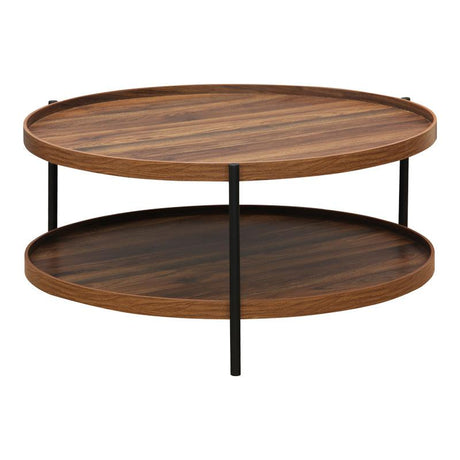 Masa de cafea Portogie mdf nuc - metal negru D80x40cm