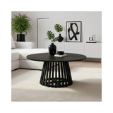 Masa de cafea Radiane Solid, design natural, lemn de acacia, 80x40 cm - Negru