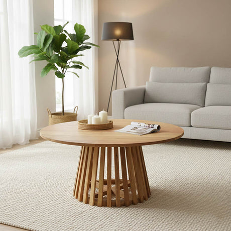 Masa de cafea Radiane Solid, design natural, lemn de acacia, 80x40 cm