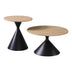 masuta de cafea Masă de cafea set 2 piese Hemena, Lemn/Metal, Negru-Natur, variate