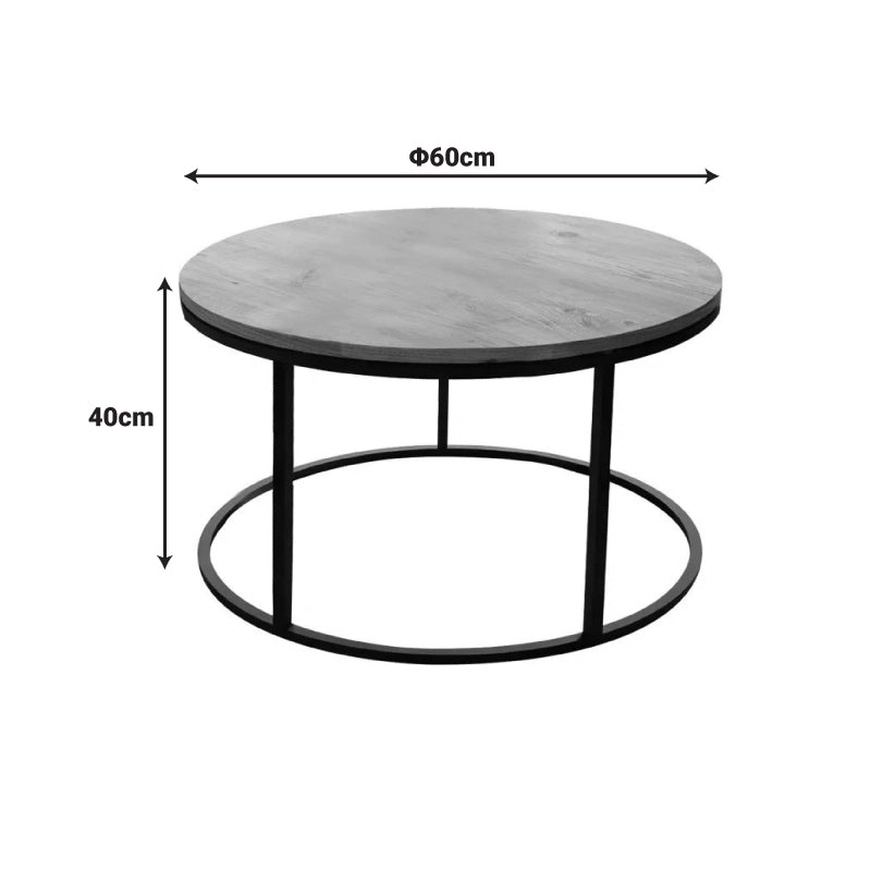 Masă de cafea Sikele, Lemn și metal, Negru, 60x40 cm