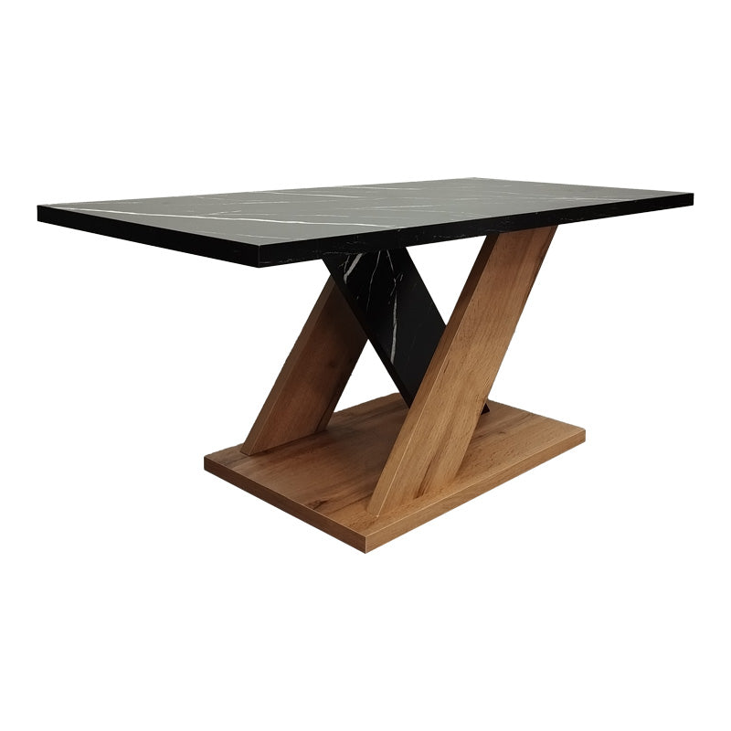 Masa de cafea Solange cu aspect de marmura neagra, Sonoma, 110x55x47 cm