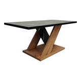 Masa de cafea Solange cu aspect de marmura neagra, Sonoma, 110x55x47 cm