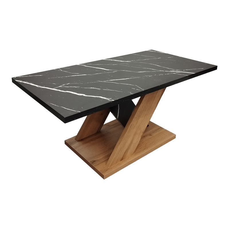 Masa de cafea Solange cu aspect de marmura neagra, Sonoma, 110x55x47 cm