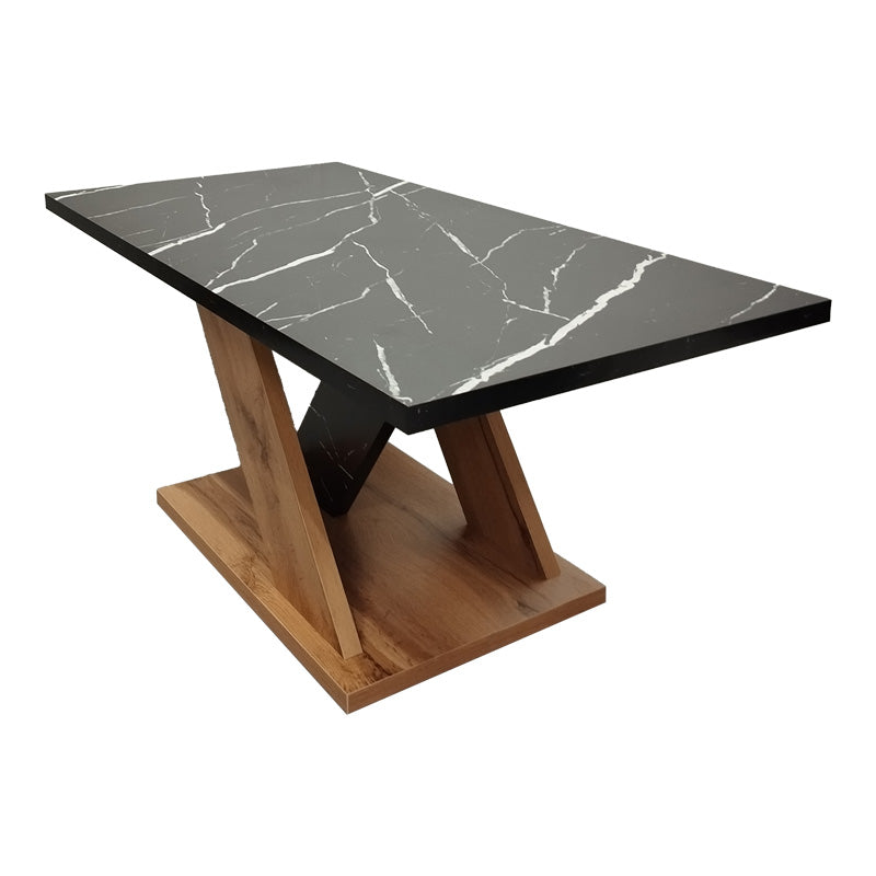 Masa de cafea Solange cu aspect de marmura neagra, Sonoma, 110x55x47 cm