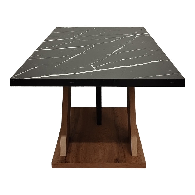 Masa de cafea Solange cu aspect de marmura neagra, Sonoma, 110x55x47 cm
