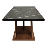 Masa de cafea Solange cu aspect de marmura neagra, Sonoma, 110x55x47 cm
