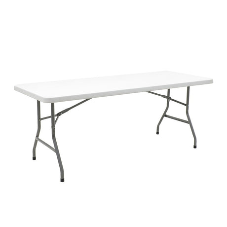 Masa de camping pliabila comerciala Aprilia granit, alb, 183x76x74 cm