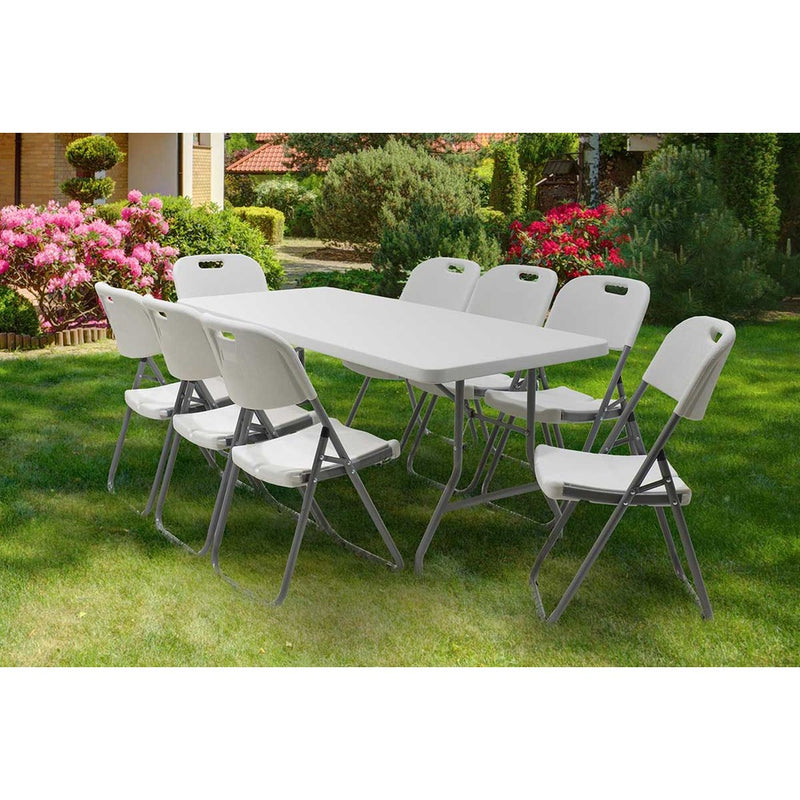 Masa de camping pliabila comerciala Aprilia granit, alb, 183x76x74 cm, imagine suplimentara