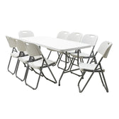 Masa de camping pliabila comerciala Aprilia granit, alb, 183x76x74 cm, foto produs 9