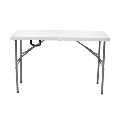 Masa de camping pliabila comerciala Rodeo cu rama metalica, Alb, 122x60x74 cm, perspectiva suplimentara