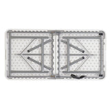 Masa de camping pliabila comerciala Rodeo cu rama metalica, Alb, 122x60x74 cm