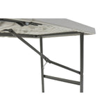 Masa de camping pliabila comerciala Rodeo cu rama metalica, Alb, 122x60x74 cm