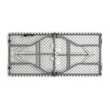 Masa de camping pliabila comerciala Rodeo rama metalica, Alb, 152x60x74 cm