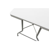 Masa de camping pliabila comerciala Rodeo rama metalica, Alb, 152x60x74 cm