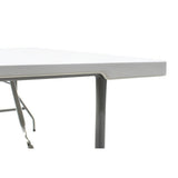 Masa de camping pliabila comerciala Rodeo rama metalica, Alb, 152x60x74 cm