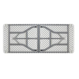 Masa de camping pliabila profesionala Rodeo cadru metalic, alba, 240x76x74 cm