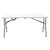 Masa de camping pliabila profesionala Rodeo cadru metalic, alba, 240x76x74 cm, perspectiva suplimentara
