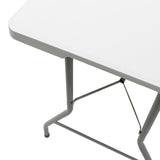 Masa de camping pliabila profesionala Rodeo cadru metalic, alba, 240x76x74 cm
