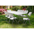 Masa de catering profesionala Rodeo pliabila granit, alb, 183x76x74 cm, imagine suplimentara