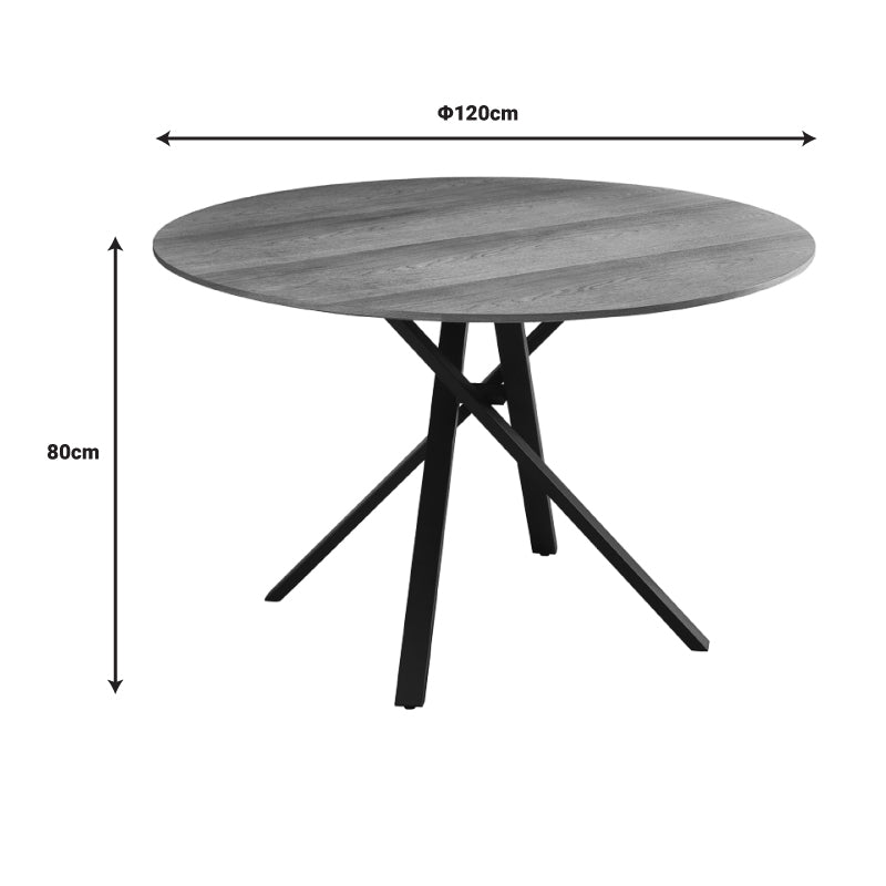 Masa de cina Cerco, negru, D120x75 cm - Sonoma