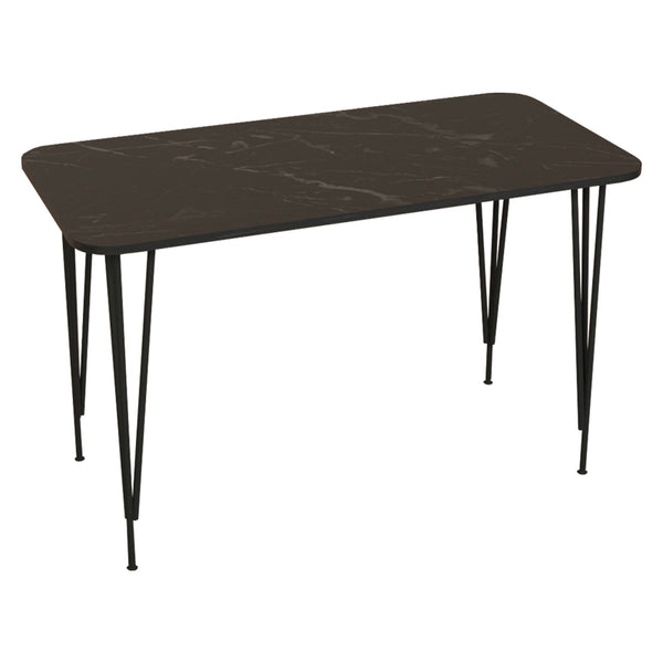 Masa de cina Palkon stejar -metal, negru, 120x60x73 cm