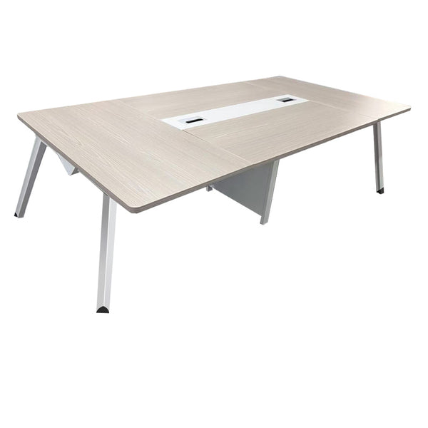 Masa de conferinta Armadi, Gri-Alb, 240x120x75 cm