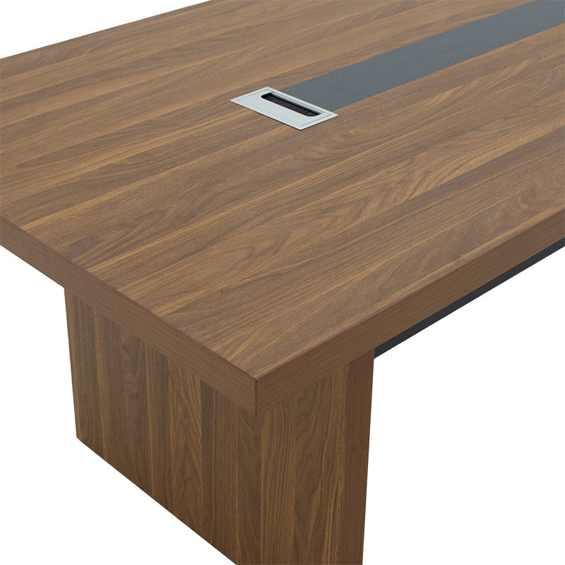 Masa de conferinta Oscar 5cm, nuc - antracit, 200x100x76 cm
