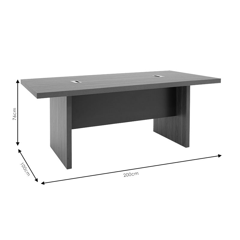 Masa de conferinta Oscar 5cm, nuc - antracit, 200x100x76 cm, foto produs 9