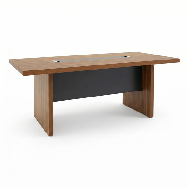 Masa de conferinta Oscar 5cm, nuc - antracit, 200x100x76 cm
