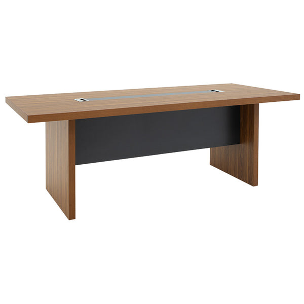 Masa de conferinta Oscar 5cm, nuc - antracit, 240x120x76 cm