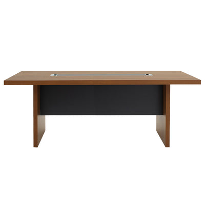 Masa de conferinta Oscar 5cm, nuc - antracit, 240x120x76 cm, detaliu produs