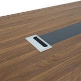 Masa de conferinta Oscar 5cm, nuc - antracit, 240x120x76 cm