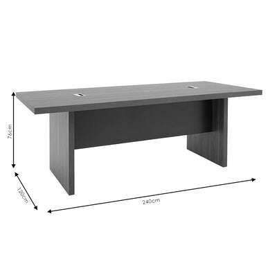 Masa de conferinta Oscar 5cm, nuc - antracit, 240x120x76 cm, foto produs 6
