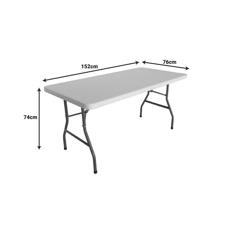 Masa de conferinte de gradina Aprilia, Alb, 152x76x74 cm
