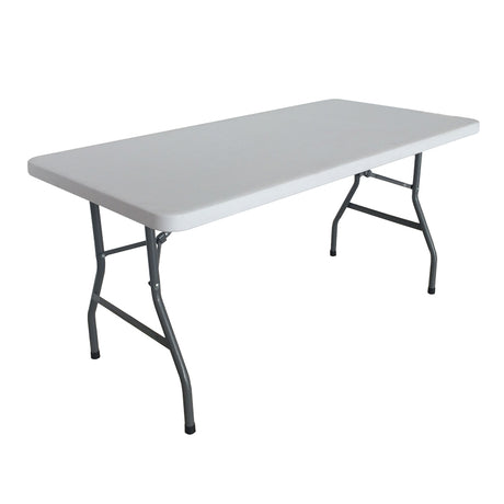 Masa de conferinte de gradina Aprilia, Alb, 198x90x74 cm