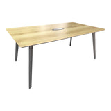Masa de conferințe profesională Denith, culori antracit-natural, de calitate, 180x100x75 cm
