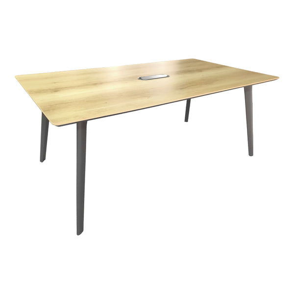 Masa de conferințe profesională Denith, culori antracit-natural, de calitate, 180x100x75 cm