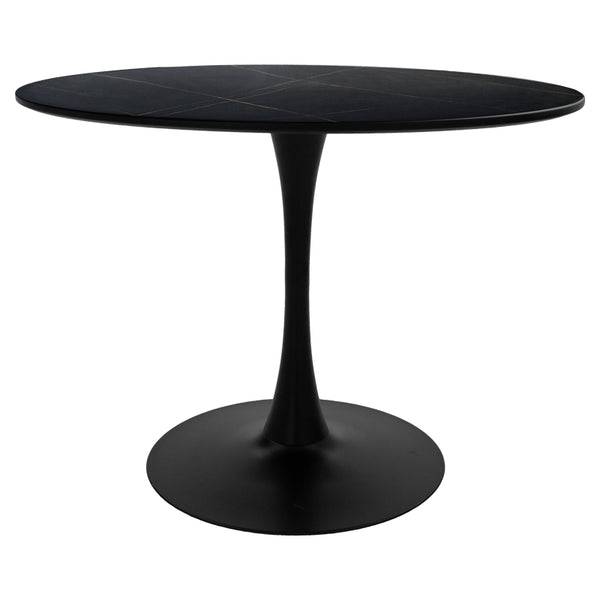 Masa de dining Balou I MDF, Alb - Negru, 120x75 cm