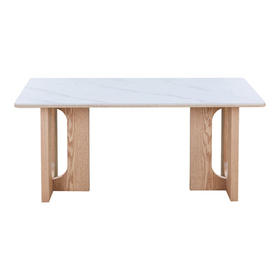 Masă de dining Benqui, Piatră sinterizată, Alb marmură, 160x90x75 cm, imagine suplimentara