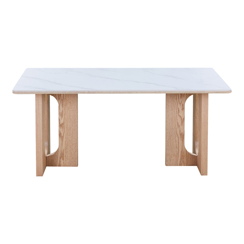 Masă de dining Benqui, Piatră sinterizată, Alb marmură, 160x90x75 cm, imagine suplimentara