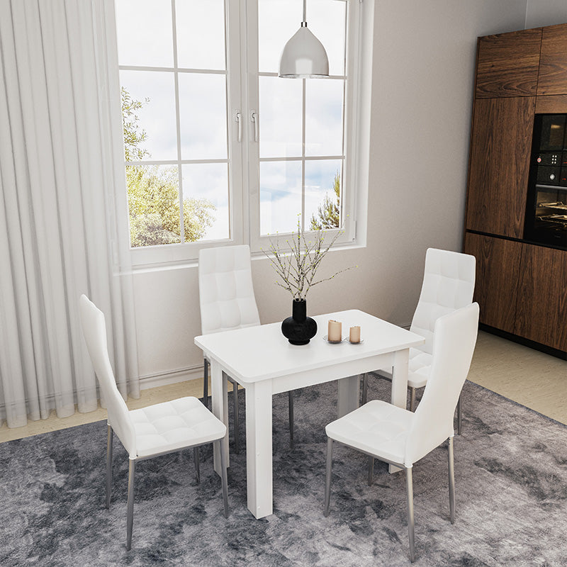 Masa de dining Celeste din nuc, alb, sonoma, 100x60x74 cm - Alb