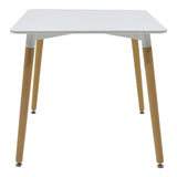 Masă de dining cu 3 piese Natali-Noor, Alb-Bej, 80x80x76 cm