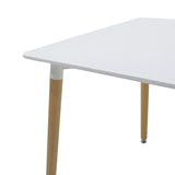 Masă de dining cu 3 piese Natali-Noor, Alb-Bej, 80x80x76 cm