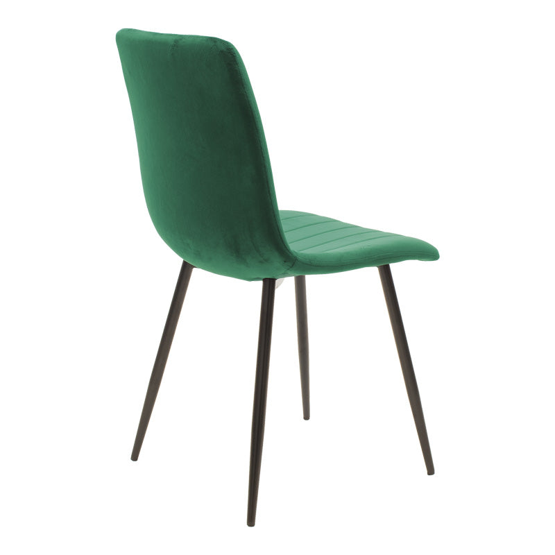 Masa de dining cu 5 scaune Balou-Noor, Negru-Verde, 100x73 cm